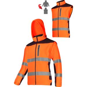 HIGH-VISIBILITY SOFT-SHELL JACKET WITH DETACHABLE SLEEVES COLOUR ORANGE L4092201
