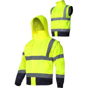HIGH-VISIBILITY PADDED JACKET WITH DETACHABLE SLEEVES COLOUR YELLOW L4092501